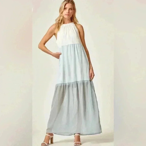 Andre by Unit Colorblock Halter Maxi Dress - Large (NWT) - Picture 2 of 11